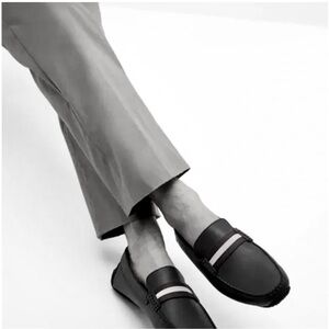 Bally Men's Waltec Black Calf Leather Driver Loafers, 10